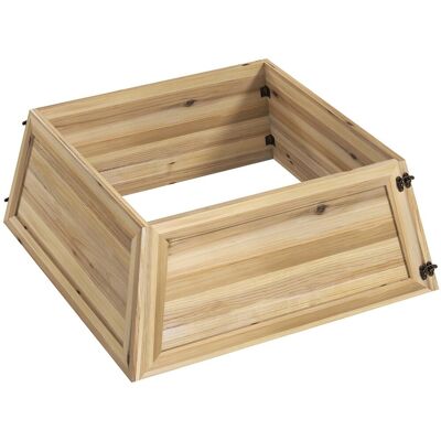 HOMCOM Kołnierz choinkowy 65 x 65 cm z drewna jodłowego, kosz na choinkę na imprezę, święta, naturalne drewno HOMCOM Kołnierz choinkowy 65 x 65 cm z drewna jodłowego, kosz na choinkę na imprezę, święta, naturalne drewno
