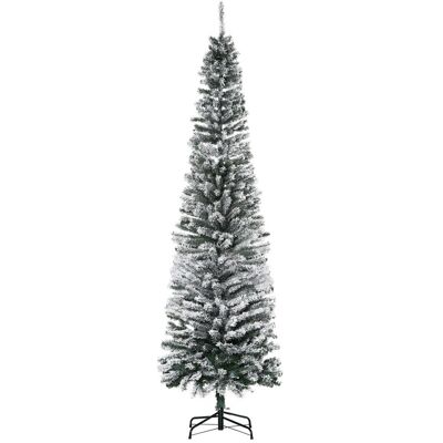 Homcom Sztuczna Choinka 225 Cm Smukła Sosna Ze Śniegiem, 738 Końcówek, Dekoracja Świąteczna Z Metalowym Stojakiem Do Wnętrz Homcom Sztuczna Choinka 225 Cm Smukła Sosna Ze Śniegiem, 738 Końcówek, Dekoracja Świąteczna Z Metalowym Stojakiem Do Wnętrz