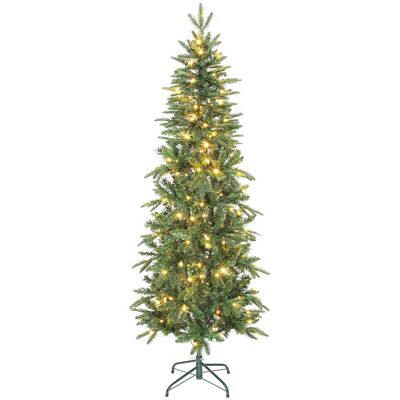 HOMCOM Sztuczna choinka świąteczna 180 cm z 605 gęstymi gałęziami, 200 ciepłymi białymi diodami LED, choinka z 8 trybami, do użytku wewnątrz, zielona HOMCOM Sztuczna choinka świąteczna 180 cm z 605 gęstymi gałęziami, 200 ciepłymi białymi diodami LED, choinka z 8 trybami, do użytku wewnątrz, zielona
