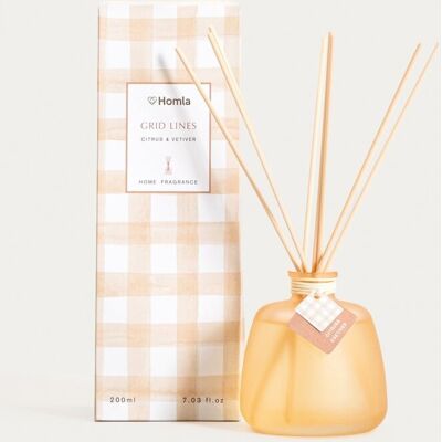 HOMLA Dyfuzor zapachowy GRID LINES Citrus & Vetiver 200 ml HOMLA Dyfuzor zapachowy GRID LINES Citrus & Vetiver 200 ml