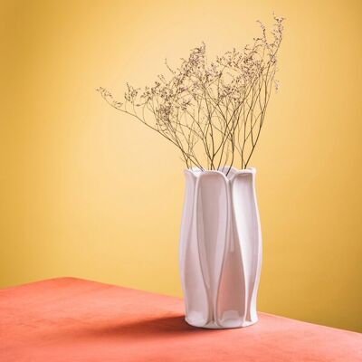 HOMLA Wazon NOVO biały w geometryczny wzór 11,2x24,50 cm HOMLA Wazon NOVO biały w geometryczny wzór 11,2x24,50 cm