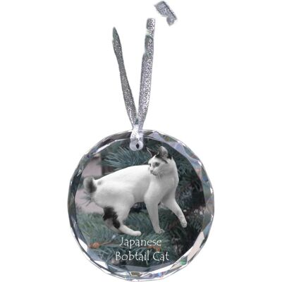 Japoński bobtail - kryształowa bombka ze zdjęciem, zdjęcia kota w krysztale, personalizowana zawieszka na choinkę marki Art-Dog Japoński bobtail - kryształowa bombka ze zdjęciem, zdjęcia kota w krysztale, personalizowana zawieszka na choinkę marki Art-Dog