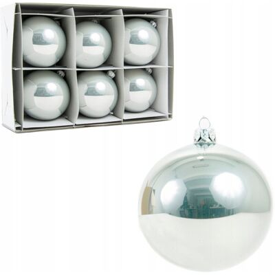 GardenPlus+ Jasno niebieskie bombki błyszczące ozdoby choinkowe 8 cm 6 szt. PREMIUM GardenPlus+ Jasno niebieskie bombki błyszczące ozdoby choinkowe 8 cm 6 szt. PREMIUM