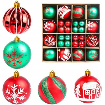 Inny producent JOFONY Bombki Choinkowe 44 Sztuki 6cm i 3cm Czerwone Zielone Inny producent JOFONY Bombki Choinkowe 44 Sztuki 6cm i 3cm Czerwone Zielone