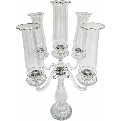 Madex Kandelabra Szklana 69 Cm Świecznik Kandelabr X5 2559-5 Madex Kandelabra Szklana 69 Cm Świecznik Kandelabr X5 2559-5