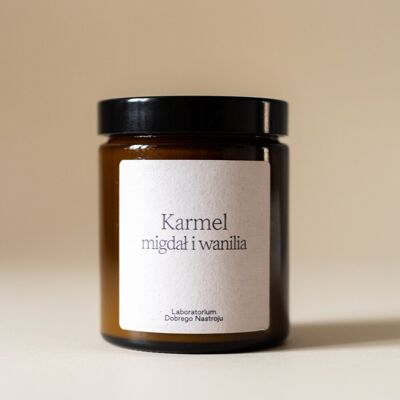 Laboratorium Dobrego Nastroju Karmel Migdał I Wanilia - Świeca Sojowa 180ml Laboratorium Dobrego Nastroju Karmel Migdał I Wanilia - Świeca Sojowa 180ml