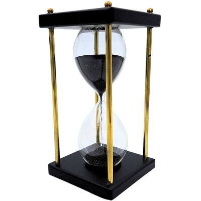 Kemis - House of Gadgets Klepsydra Mosiężno-Drewniana z Czarnym Piaskiem – 5 Minut Stylowej Refleksji Kemis - House of Gadgets Klepsydra Mosiężno-Drewniana z Czarnym Piaskiem – 5 Minut Stylowej Refleksji