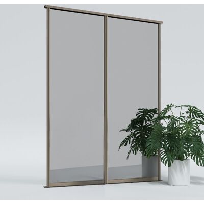 KOLM Drzwi przesuwne do szafy na wymiar 265 x 180 cm, 2x lustro KOLM Drzwi przesuwne do szafy na wymiar 265 x 180 cm, 2x lustro