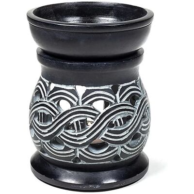 Phoenix Kominek zapachowy na olejki Celtic czarny steatyt 12cm Phoenix Kominek zapachowy na olejki Celtic czarny steatyt 12cm