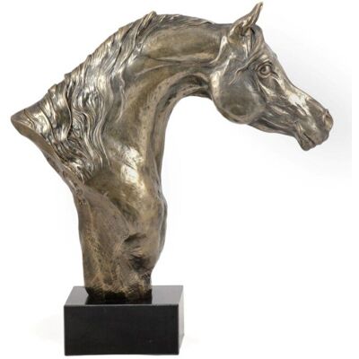Koń arabski - duża statuetka z koniem, popiersie na kamiennej podstawie, prestiżowa nagroda w konkursie marki Art-Dog Koń arabski - duża statuetka z koniem, popiersie na kamiennej podstawie, prestiżowa nagroda w konkursie marki Art-Dog
