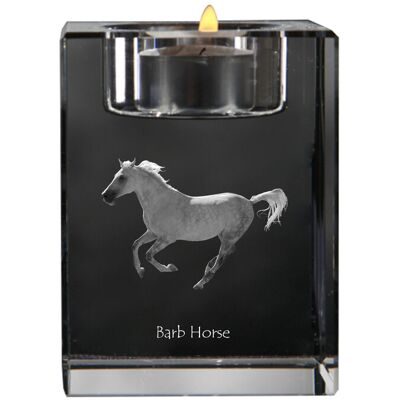Koń Barb - świecznik ze zdjęciem kota, kryształowa podstawka na tealight, personalizowany prezent marki Art-Dog Koń Barb - świecznik ze zdjęciem kota, kryształowa podstawka na tealight, personalizowany prezent marki Art-Dog