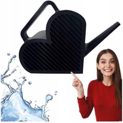 Inny producent Konewka do roślin ogrodnicza HEART BLACK dekoracja ozdobna 0,8L 1 sztuka Inny producent Konewka do roślin ogrodnicza HEART BLACK dekoracja ozdobna 0,8L 1 sztuka