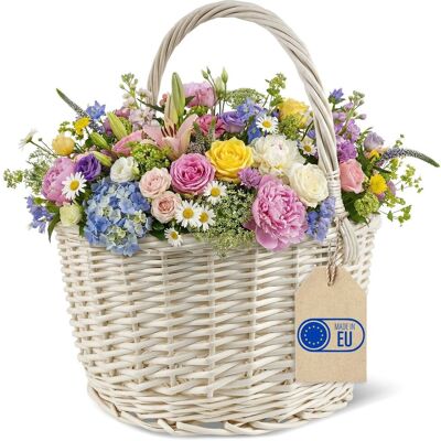 Creative Koszyczek wielkanocny biały z rączką wiklinowy święconka na owoce kosz Wielkanoc 35cm Creative Koszyczek wielkanocny biały z rączką wiklinowy święconka na owoce kosz Wielkanoc 35cm