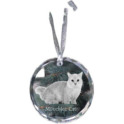 Kot Munchkin - kryształowa bombka ze zdjęciem, zdjęcia kota w krysztale, personalizowana zawieszka na choinkę marki Art-Dog Kot Munchkin - kryształowa bombka ze zdjęciem, zdjęcia kota w krysztale, personalizowana zawieszka na choinkę marki Art-Dog