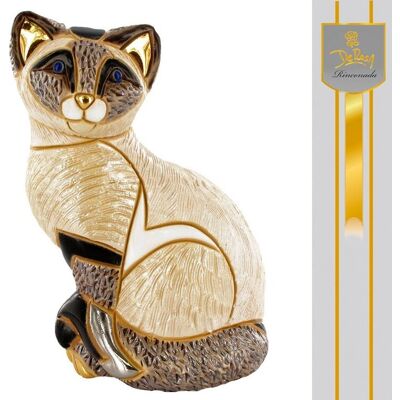 Rzeźba ceramiczna kota syjamskiego De Rosa Rinconada - Ręcznie malowana Rzeźba ceramiczna kota syjamskiego De Rosa Rinconada - Ręcznie malowana