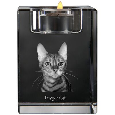 Kot toyger - świecznik ze zdjęciem konia, kryształowa podstawka na tealight, personalizowany prezent marki Art-Dog Kot toyger - świecznik ze zdjęciem konia, kryształowa podstawka na tealight, personalizowany prezent marki Art-Dog