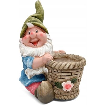 Inny producent Krasnal ogrodowy DUŻY z doniczką 35 cm skrzat ceramiczny dekoracja ogrodowa Inny producent Krasnal ogrodowy DUŻY z doniczką 35 cm skrzat ceramiczny dekoracja ogrodowa