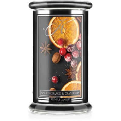 Kringle Candle Spiced Orange & Cranberry Reserve - Duża Świeca Zapachowa 623 G 2 Knoty Kringle Candle Spiced Orange & Cranberry Reserve - Duża Świeca Zapachowa 623 G 2 Knoty