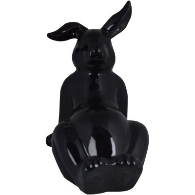 Ewax Królik leżący ceramiczny duży, czarny, 15x20x22 cm Ewax Królik leżący ceramiczny duży, czarny, 15x20x22 cm