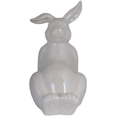Ewax Królik leżący ceramiczny mały, biały, 13,5x16x19,5 cm Ewax Królik leżący ceramiczny mały, biały, 13,5x16x19,5 cm