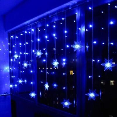 Klighten Kurtyna świetlna Girlanda LED Płatki śniegu 96 LED NIEBIESKIE - 3,5m Klighten Kurtyna świetlna Girlanda LED Płatki śniegu 96 LED NIEBIESKIE - 3,5m