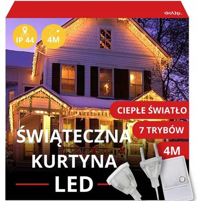 doUp. Kurtyna Swietlna Led Lampki Choinkowe Swiateczne 4 Metry Na Okno Girlanda doUp. Kurtyna Swietlna Led Lampki Choinkowe Swiateczne 4 Metry Na Okno Girlanda