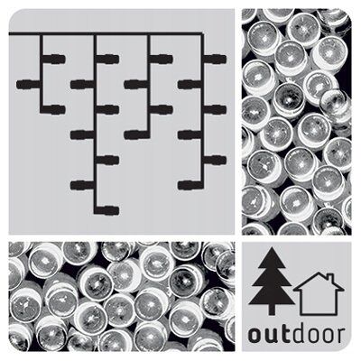 Inny producent Kurtyna świetlna sople 200 LED - biały GIRLANDA świąteczna na ŚWIĘTA Inny producent Kurtyna świetlna sople 200 LED - biały GIRLANDA świąteczna na ŚWIĘTA