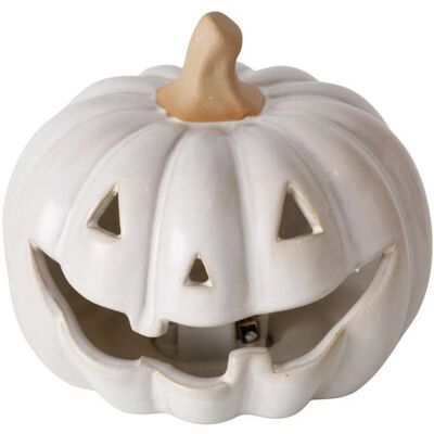 Boltze Lampion dynia LED porcelanowa biała dekoracyjna na halloween i jesień Boltze Lampion dynia LED porcelanowa biała dekoracyjna na halloween i jesień