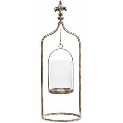 inna (Inny) LAMPION LATARENKA METALOWA SZKLANA świecznik metalowy złoty retro stojący inna (Inny) LAMPION LATARENKA METALOWA SZKLANA świecznik metalowy złoty retro stojący