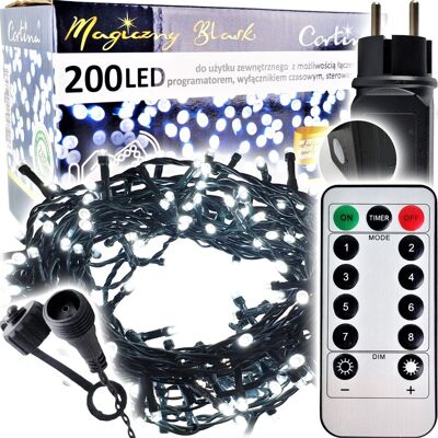 CORTINA Lampki Choinkowe 200 Led Timer Sterowanie Pilotem CORTINA Lampki Choinkowe 200 Led Timer Sterowanie Pilotem