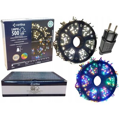 CORTINA LAMPKI CHOINKOWE 500 LED IP44 2 KOLORY CIEPŁY BIAŁY LUB MULTI 2w1 CHOINKA CORTINA LAMPKI CHOINKOWE 500 LED IP44 2 KOLORY CIEPŁY BIAŁY LUB MULTI 2w1 CHOINKA