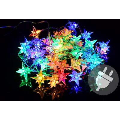 Świąteczny łańcuch LED Nexos - Kolorowe Gwiazdy, 40 LED Świąteczny łańcuch LED Nexos - Kolorowe Gwiazdy, 40 LED