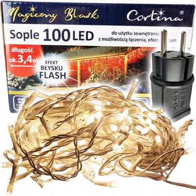 CORTINA Lampki Choinkowe Sople 100 Led Girlanda 8,4M CORTINA Lampki Choinkowe Sople 100 Led Girlanda 8,4M