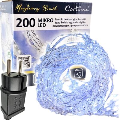 CORTINA Lampki Druciki Koraliki 200 Led Programator Mikro CORTINA Lampki Druciki Koraliki 200 Led Programator Mikro