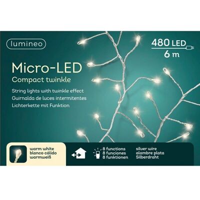 ABC Lampki Micro 480 Led Srebrny/ciepły Biały Wew/zew 600cm ABC Lampki Micro 480 Led Srebrny/ciepły Biały Wew/zew 600cm