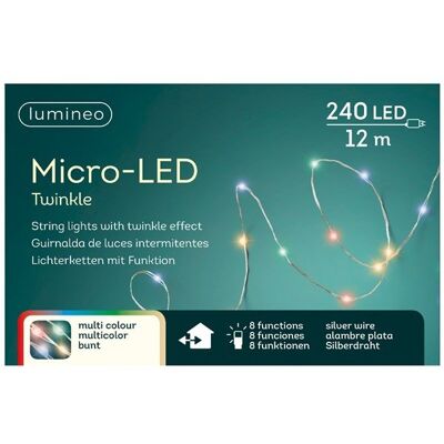 ABC Lampki Micro Migające 240 Led Zew/wew Multikolor 12m ABC Lampki Micro Migające 240 Led Zew/wew Multikolor 12m
