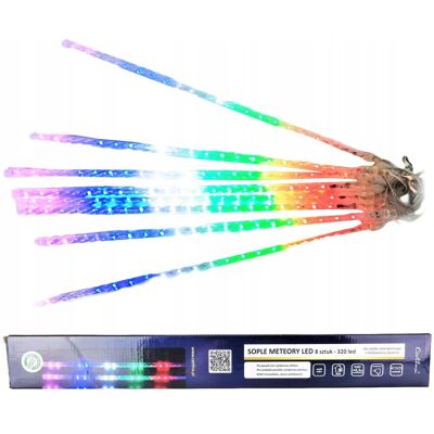 CORTINA Lampki Sople Meteory Led 8 Szt - 320 Led Girlanda CORTINA Lampki Sople Meteory Led 8 Szt - 320 Led Girlanda