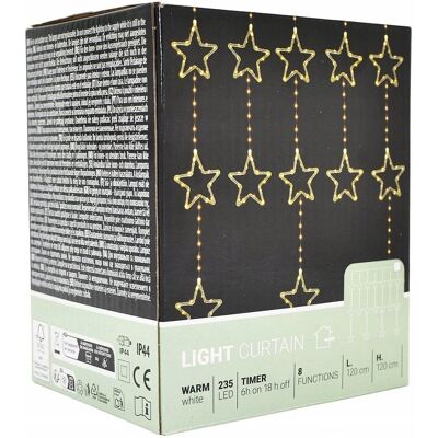 Koopman Lampki Świąteczne Kurtyna Świetlna 120x120cm 235 LED programator timer Koopman Lampki Świąteczne Kurtyna Świetlna 120x120cm 235 LED programator timer