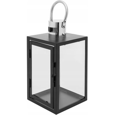 Latarenka Metalowa 12X12X23 cm Altom Design, Czarna Latarenka Metalowa 12X12X23 cm Altom Design, Czarna