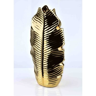 Mondex LEAF GOLD WAZON 7,5x17xh35cm Mondex LEAF GOLD WAZON 7,5x17xh35cm