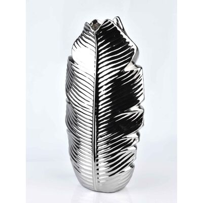 Mondex LEAF SILVER WAZON 7,5x17xh35cm Mondex LEAF SILVER WAZON 7,5x17xh35cm