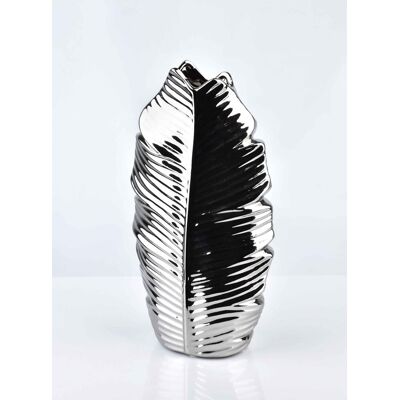 Mondex LEAF SILVER WAZON 7x14xh28cm Mondex LEAF SILVER WAZON 7x14xh28cm