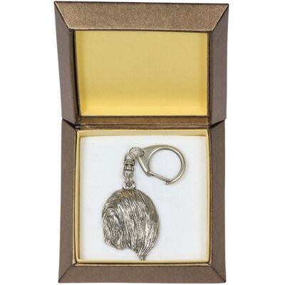 Lhasa Apso - posrebrzany brelok do kluczy z psem w pudełku prezentowym, ozdoba torebki, zawieszka do plecaka marki Art-Dog Lhasa Apso - posrebrzany brelok do kluczy z psem w pudełku prezentowym, ozdoba torebki, zawieszka do plecaka marki Art-Dog