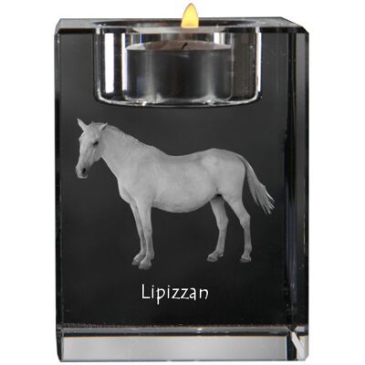 Lipicański - świecznik ze zdjęciem kota, kryształowa podstawka na tealight, personalizowany prezent marki Art-Dog Lipicański - świecznik ze zdjęciem kota, kryształowa podstawka na tealight, personalizowany prezent marki Art-Dog
