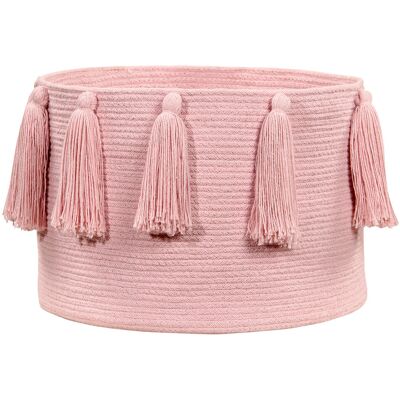 Lorena Canals, Kosz, Basket Tassels, 30x45x45 cm, Różowy Lorena Canals, Kosz, Basket Tassels, 30x45x45 cm, Różowy