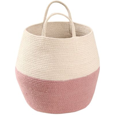 Lorena Canals, Kosz, Basket Zoco, 30x35 cm, Kremowy/Różowy Lorena Canals, Kosz, Basket Zoco, 30x35 cm, Kremowy/Różowy