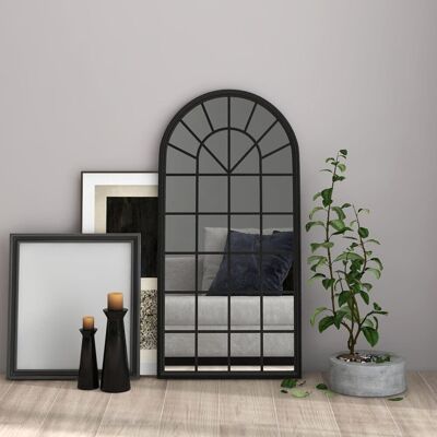 VMP Lustro do wnętrz, czarne, 90x45 cm, żelazne VMP Lustro do wnętrz, czarne, 90x45 cm, żelazne