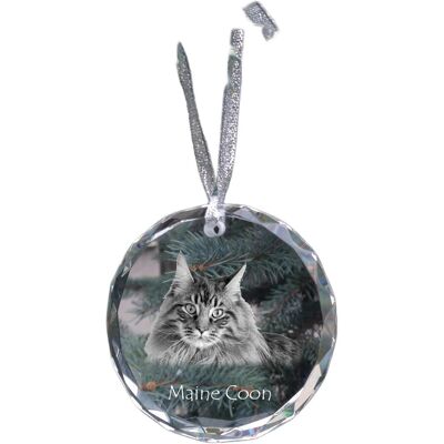 Maine Coon - kryształowa bombka ze zdjęciem, zdjęcia kota w krysztale, personalizowana zawieszka na choinkę marki Art-Dog Maine Coon - kryształowa bombka ze zdjęciem, zdjęcia kota w krysztale, personalizowana zawieszka na choinkę marki Art-Dog