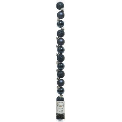ABC Małe Bombki Na Choinkę 3Cm Plastikowe Ozdobne X14 Granatowe ABC Małe Bombki Na Choinkę 3Cm Plastikowe Ozdobne X14 Granatowe