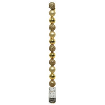 ABC Małe Bombki Na Choinkę 3Cm Plastikowe Ozdobne X14 Złote ABC Małe Bombki Na Choinkę 3Cm Plastikowe Ozdobne X14 Złote